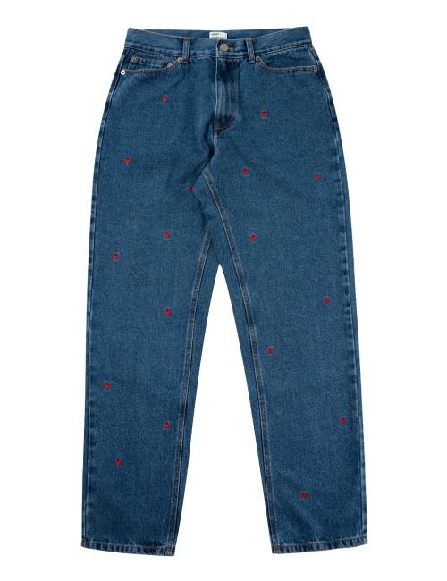 HEART DENIM PANTS / One Washed