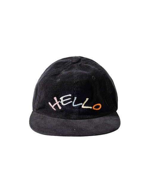 HELLO CYNDY CORDUROY CAP / Black