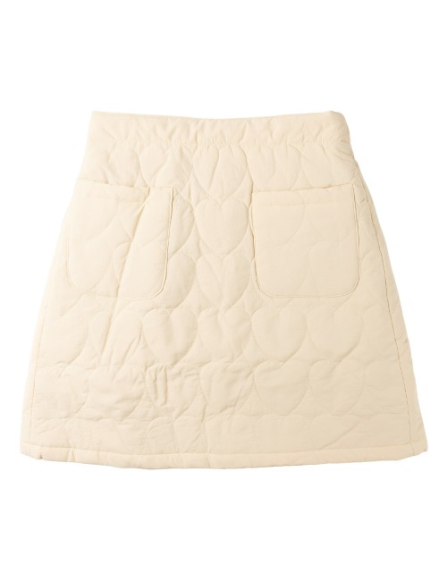 DAISY QUILTING HEART SKIRT / Ivory