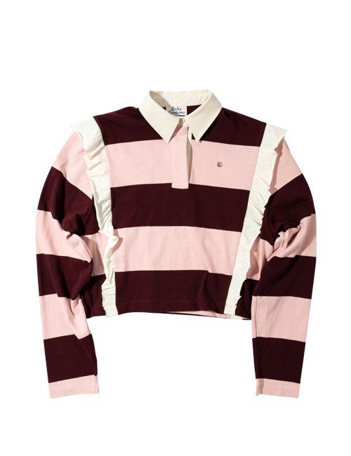DAISY FRILL RUGBY T-SHIRTS / Pink