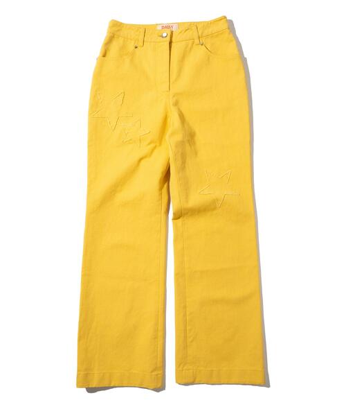 DAISY STAR PATCH PANTS yellow