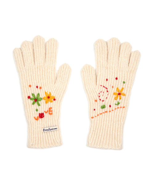 GRAPHIC GLOVES ivory